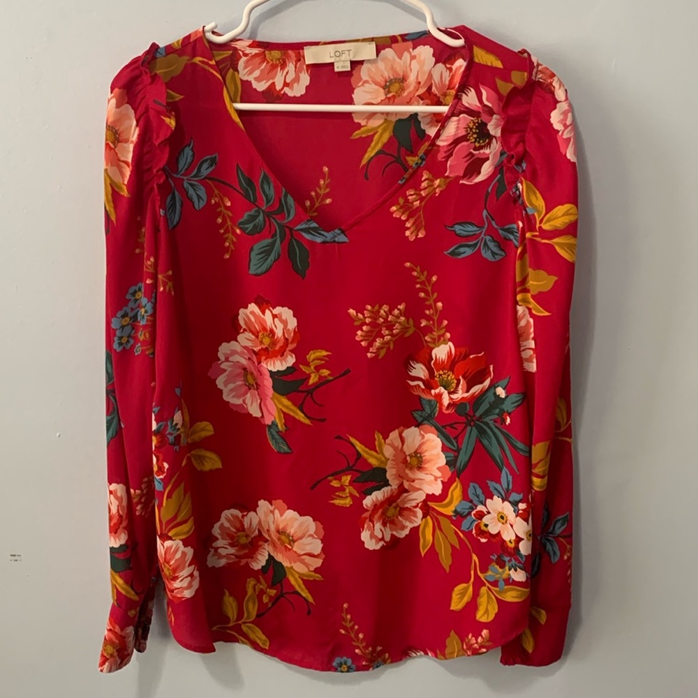 Loft medium flowered blouse